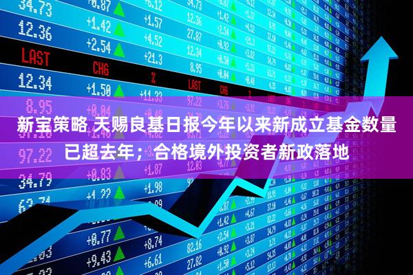 新宝策略 天赐良基日报今年以来新成立基金数量已超去年；合格境外投资者新政落地